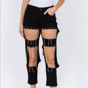 Diamond tassel jeans